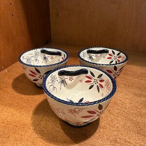 "Fireworkfetti" hand-painted stoneware dishes (3)